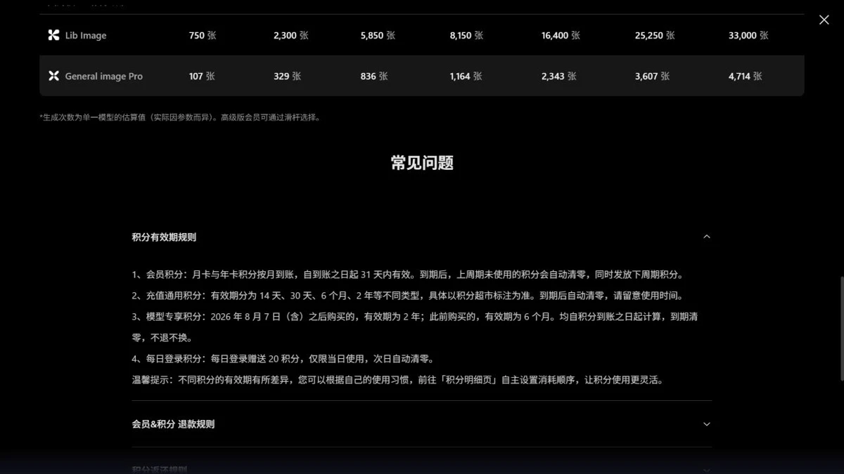 LibTV 积分说明展示每日登录积分与有效期